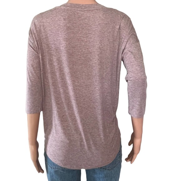 Ann Taylor Loft Shirt Womens XS Heather Purple 3/4 Sleeve T-Shirt Knit Pullover - Picture 3 of 4